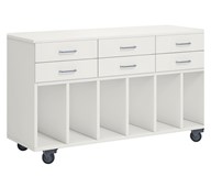 Norden elevvagn med hjul B120xD45xH72 vit