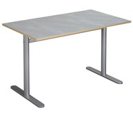 Pelarbord Cross T 120x70 Akustik linoleum höjd 72 silverstativ