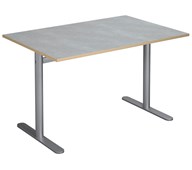 Pelarbord Cross T 120x80 Akustik linoleum höjd 72 silverstativ