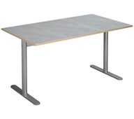 Pelarbord Cross T 140x80 Akustik linoleum höjd 72 silverstativ