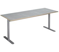 Pelarbord Cross T 180x70 Akustik linoleum höjd 72 silverstativ