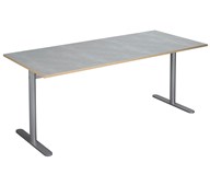 Pelarbord Cross T 180x80 Akustik linoleum höjd 72 silverstativ